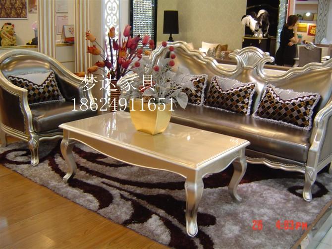 郑州欧式沙发客厅田园布艺沙发组合新古典沙发会所售楼部美容院家具 实木休闲沙发