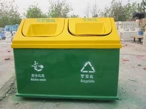 供应双桶分类玻璃钢垃圾桶果皮箱