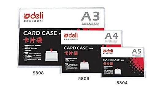 供应得力A3/A4/A5PVC硬质卡片袋硬胶套