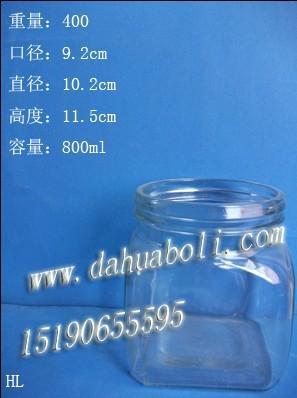 供应徐州生产密封玻璃罐方形出口储物罐
