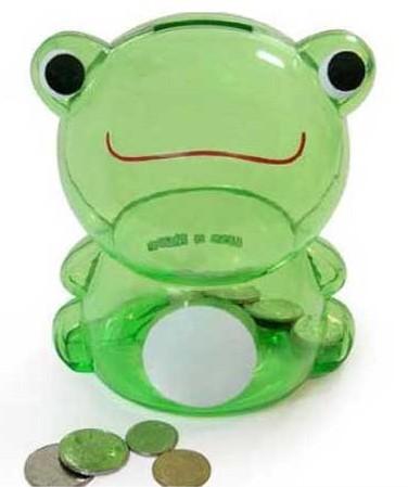 供应青蛙储钱盒，透明ABS储钱罐，塑料储钱盒