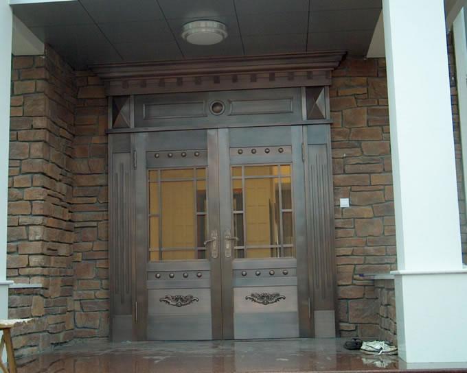 河南东皇铜门厂 私人定制铜门 庭院铜大门 玻璃铜门 入户铜门