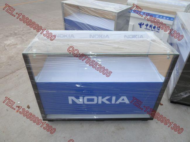 东莞市厂家最新款木柜诺基亚手机展示柜台厂家