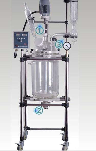 专业供应S212-20L双层玻璃反应釜/夹层玻璃釜