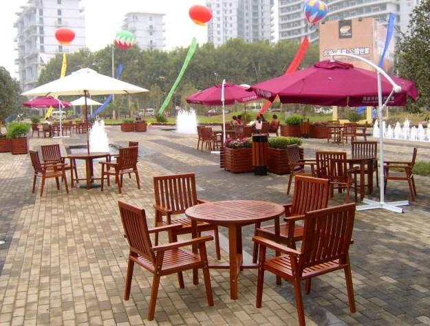 供应园林休闲桌椅、实木桌椅、户外家具、户外桌椅-广州博雅园图片