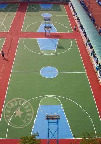 供应巴南区硅PU羽毛球场＆江北区大型操场跑道建造＆重庆篮球球施工报价
