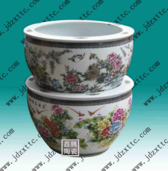 供应粉彩花鸟缸-礼品瓷器，商务馈赠陶瓷大缸
