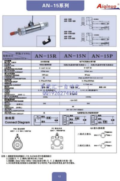 供应Aiqinuo品牌qnuo磁性开关AN-15R AN-15D