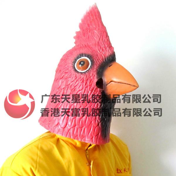 供应红雀面具头套 火鸟面具 红鸟头套 万圣节派对面具 动物头套
