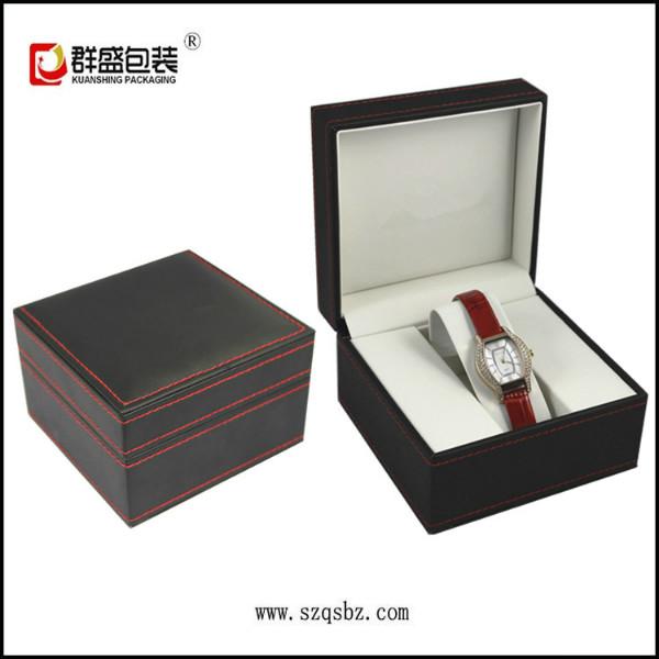 供应高档PU皮手表盒  深圳厂家订做皮手表盒车线 手表盒子价格