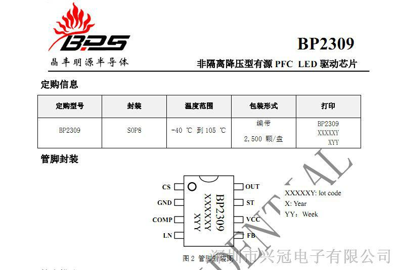 供应BP2309 晶丰明源优势现货热销中