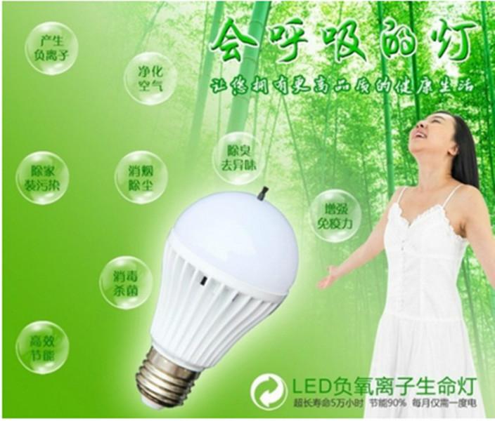 供应厂家直销LED负氧离子生命灯 空气净化节能灯 LED一度神灯