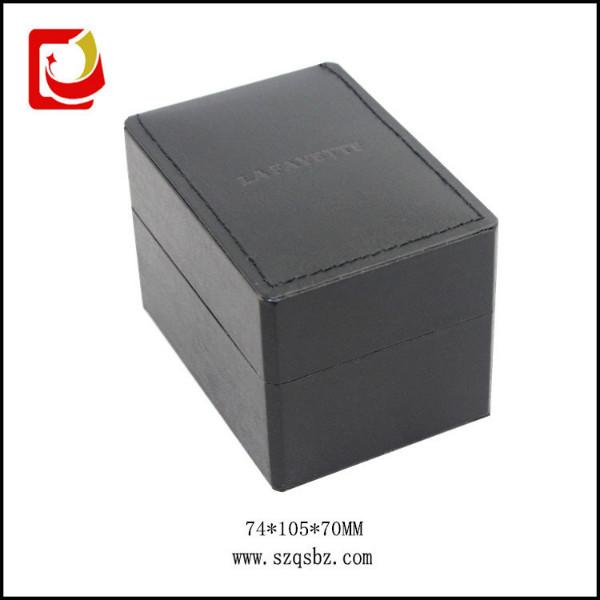 深圳包装盒厂专业生产充皮纸手表盒 塑胶手表盒 黑色女装手表盒子