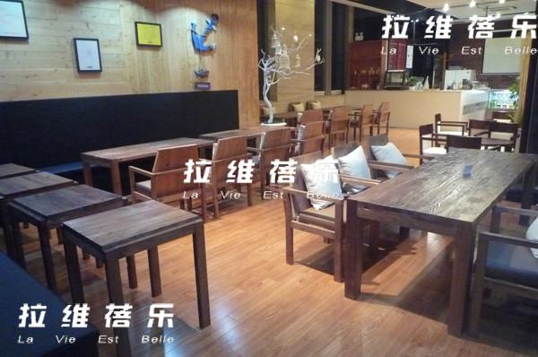供应复古咖啡厅桌椅复古咖啡厅实木桌椅