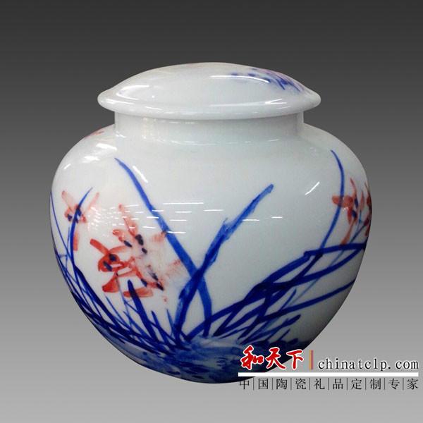 供应青花瓷茶叶罐厂家专业订做陶瓷罐图片