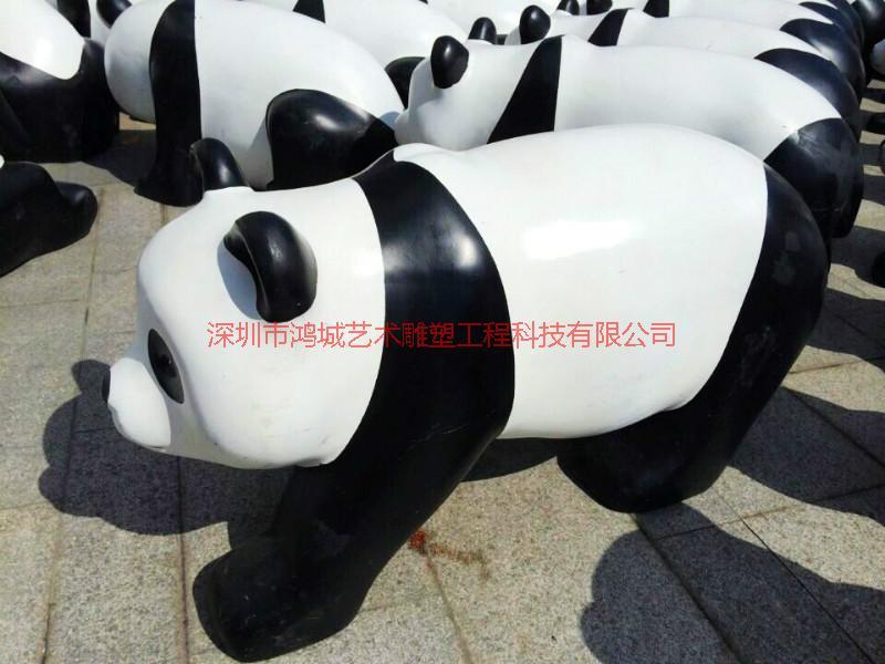 供应玻璃钢熊猫雕塑，中华熊猫展1666只造型，树脂纤维卡通熊猫雕塑
