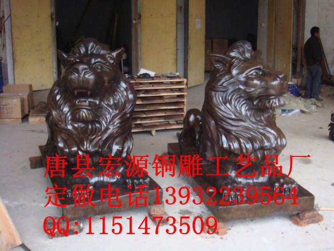供应铸铜狮子铜狮子汇丰狮子价格厂家动物雕塑厂家图片