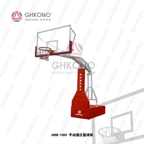 供应JHKN-1004手动液压篮球架厂家直销手动液压 电动液压仿液压地埋方管地埋圆管篮球架图片