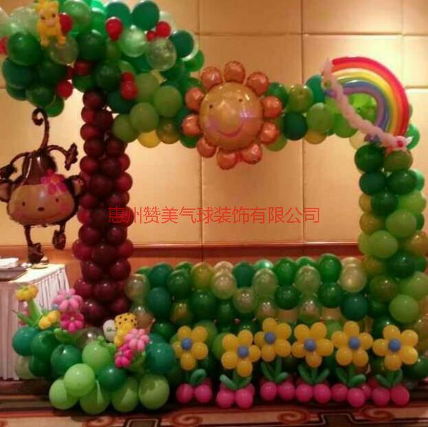 惠州女宝宝百日宴场地气球布置批发