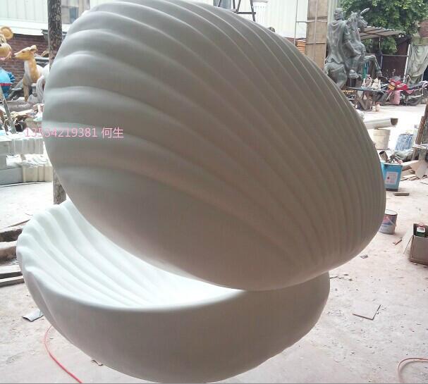 厂家直销供应海洋生物玻璃钢贝壳雕塑摆件