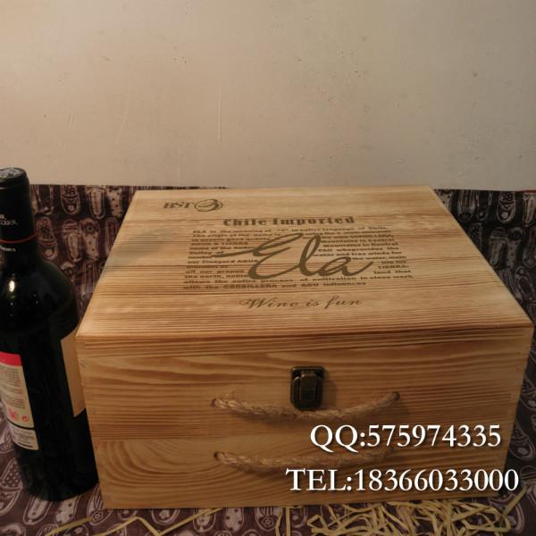 红酒木箱复古酒盒6只红酒木盒子​高档葡萄木盒六瓶装厂家批发松木酒盒图片