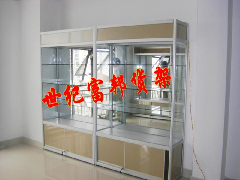 供应精品展示柜玻璃柜台组装展示柜铝合金货架