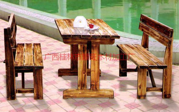 供应户外碳化木休闲桌椅厂家,广西户外碳化木休闲桌椅厂家图片