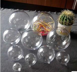可挂式7CM透明塑料球/圣诞装饰球批发