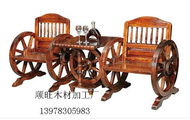供应仿古碳化木休闲桌椅,仿古碳化木休闲桌椅厂家,广西仿古碳化木休闲桌椅