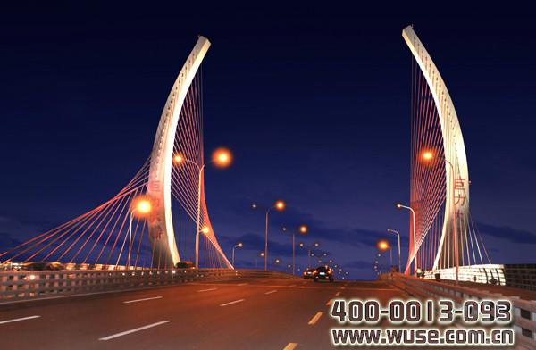 供应桥梁亮化工程之保定巨力大桥工程五色领先图片
