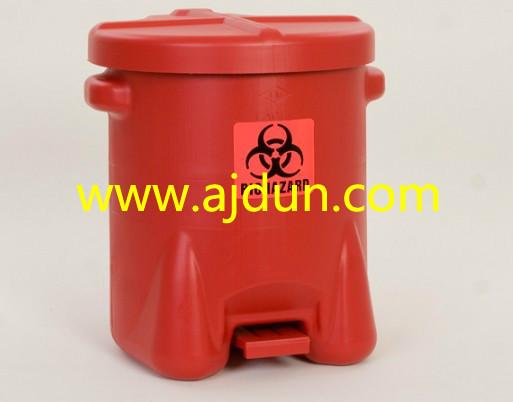 供应化学品垃圾桶 EAGLE红色聚乙烯生物废弃物桶 14加仑