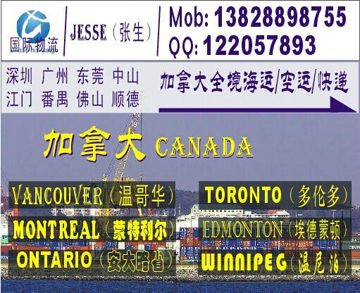 供应深圳到加拿大温哥华的国际海运公司