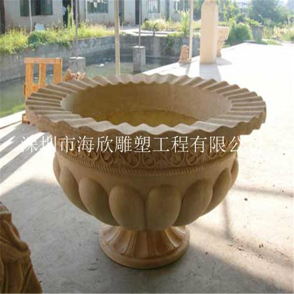 深圳玻璃钢园林景观雕塑花盆厂家批发