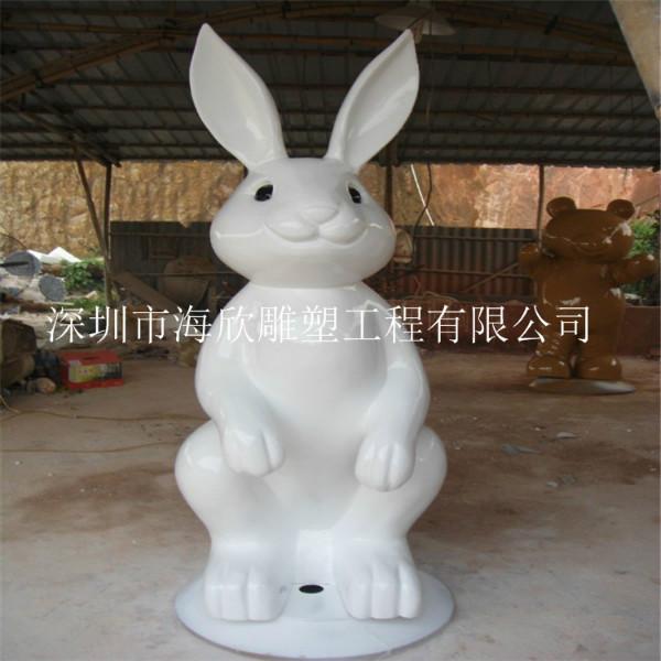 玻璃钢雕塑/玻璃钢公仔大白兔厂家批发