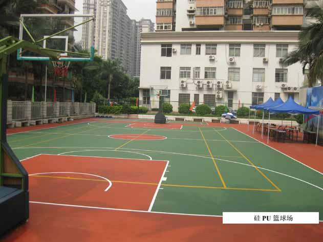 供应深圳丙烯酸面漆篮球场，运动场看台油漆厂家、室外学校操场地面喷漆