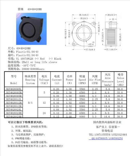 东莞市4020DC5V12V24V鼓风机防水风扇含油厂家