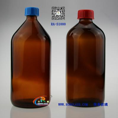供应1000ML棕色试剂玻璃瓶，化学试剂玻璃瓶，大口试剂瓶，小口试剂瓶