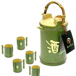 供应竹壶  巨匠厂家定制天然欧式环保竹子留青提手仿古竹茶壶竹茶杯