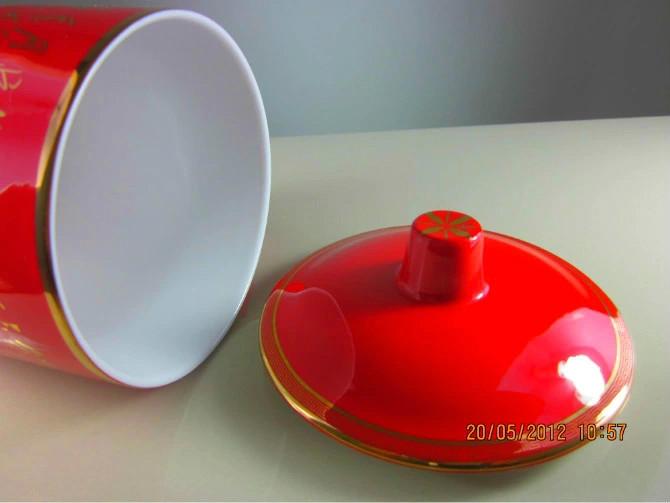 供应湖南醴陵中国红瓷茶水杯将军杯厚款陶瓷礼品特色礼品纪念礼品