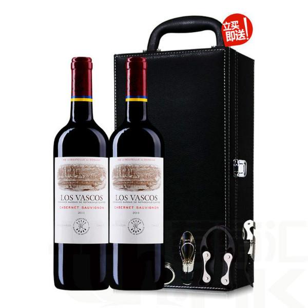 供应拉菲巴斯克红葡萄酒双支装礼盒包装智利华诗歌智利拉菲价格
