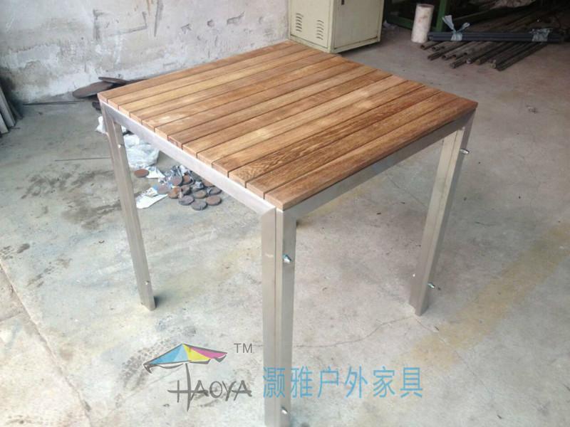供应实木桌椅套件 不锈钢柚木桌椅组合 时尚实木一桌四椅 不锈钢柚木桌椅特价