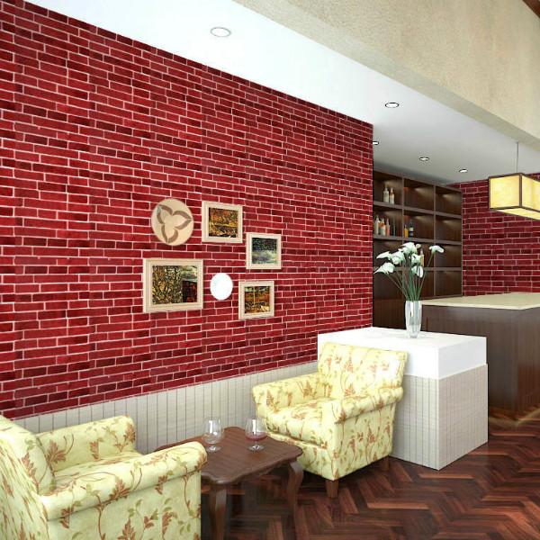 供应pvc仿砖壁纸,饭店装修红砖纹理墙纸 深压纹丝光餐厅KTV墙纸别墅