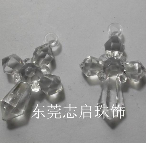 供应塑胶珠饰厂家透明双尖珠