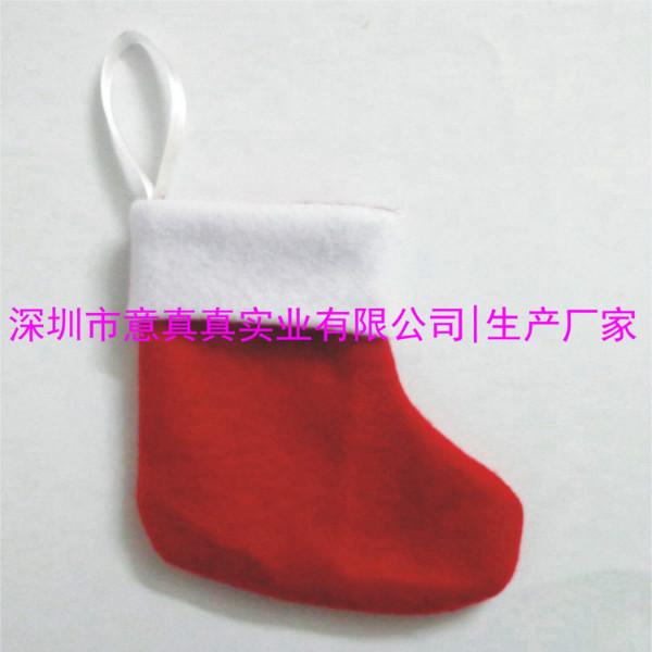 供应印花圣诞袜礼品 定做加工广告logo圣诞袜礼品挂件 深圳OEM厂家