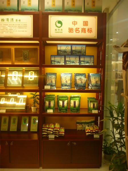 供应长沙茶具精品展示柜，茶叶木质展示柜定制图片