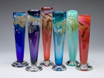 穆拉诺玻璃花瓶 玻璃花瓶 五彩的玻璃花瓶 艺术的玻璃花瓶 花瓶手工吹制琉璃玻璃艺术局部照明