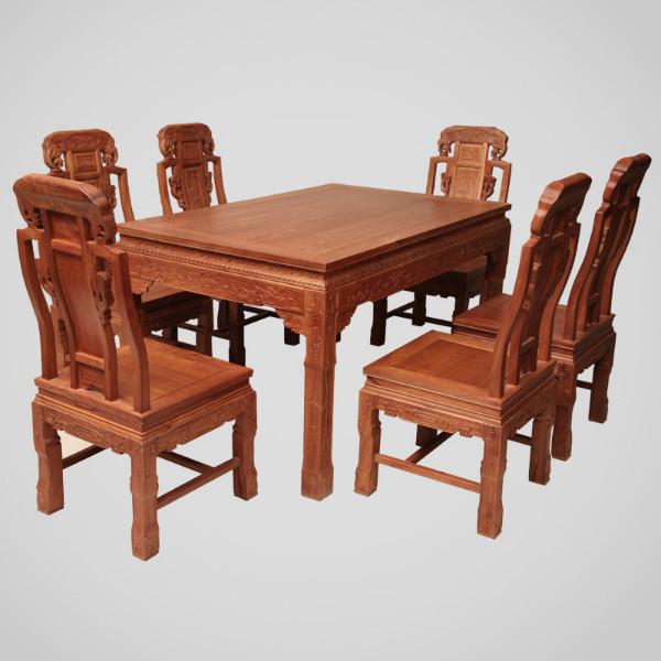 象头红木餐桌-红木餐桌-缅甸花梨木家具图片