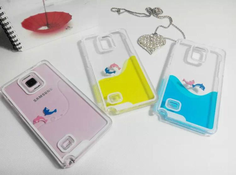 深圳市三星Note4动态流动海豚液体手机壳厂家