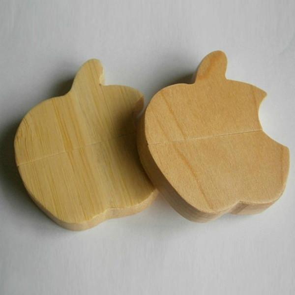 木质苹果u盘木头形状礼品u盘批发