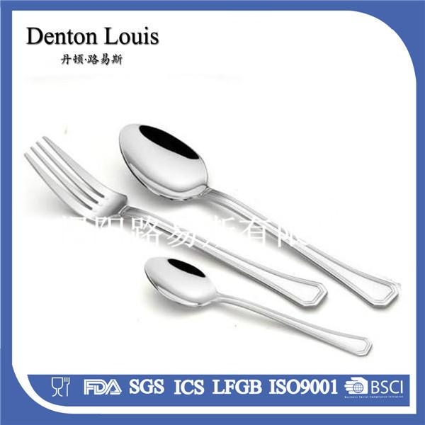 供应西式刀叉勺子 不锈钢餐具 揭阳路易斯厂家直销款式 汤勺沙拉叉